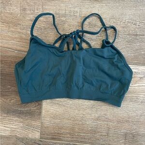 Fabletics green Sports Bra with Strappy Back EUC size S